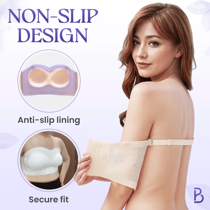 Breathable Non Slip Strapless Front Buckle Push Up Bra