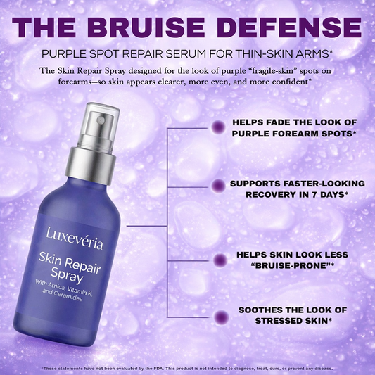 Stop Hiding Your Arms. Clear "Purple Spots" & Thicken Paper-Thin Skin in 7 Days.