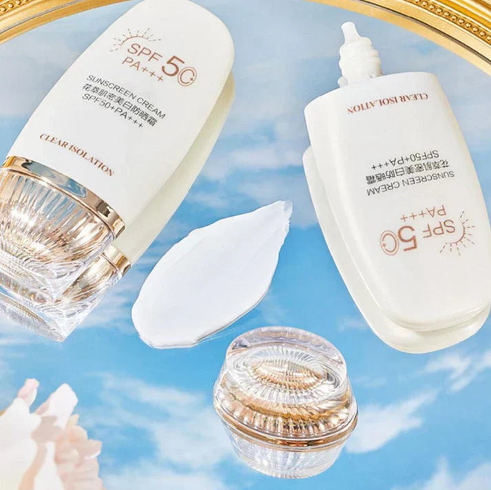 Flower Extract Skin Brightening Sunscreen Cream SPF50+