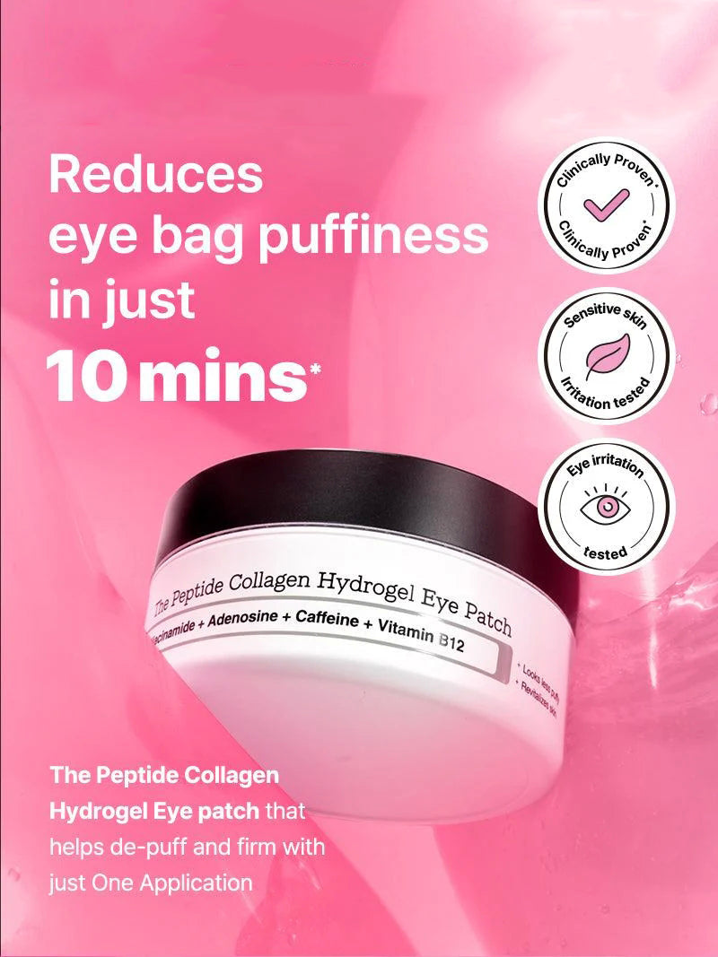 Peptide Collagen Eye Patches for Dark Circles & Puffy Eyes – 60 Hydrogel Pads