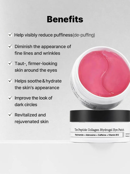 Peptide Collagen Eye Patches for Dark Circles & Puffy Eyes – 60 Hydrogel Pads